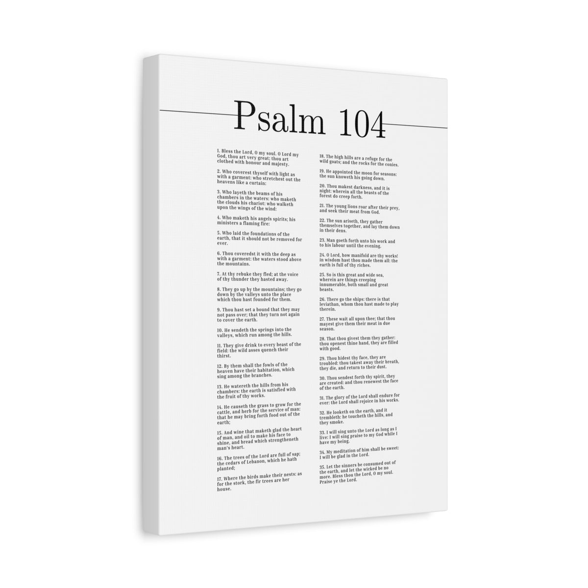Scripture Canvas Clothed In Honour And Majesty Psalm 104 Christian Wall Art Bible Verse Print Ready to Hang-Express Your Love Gifts