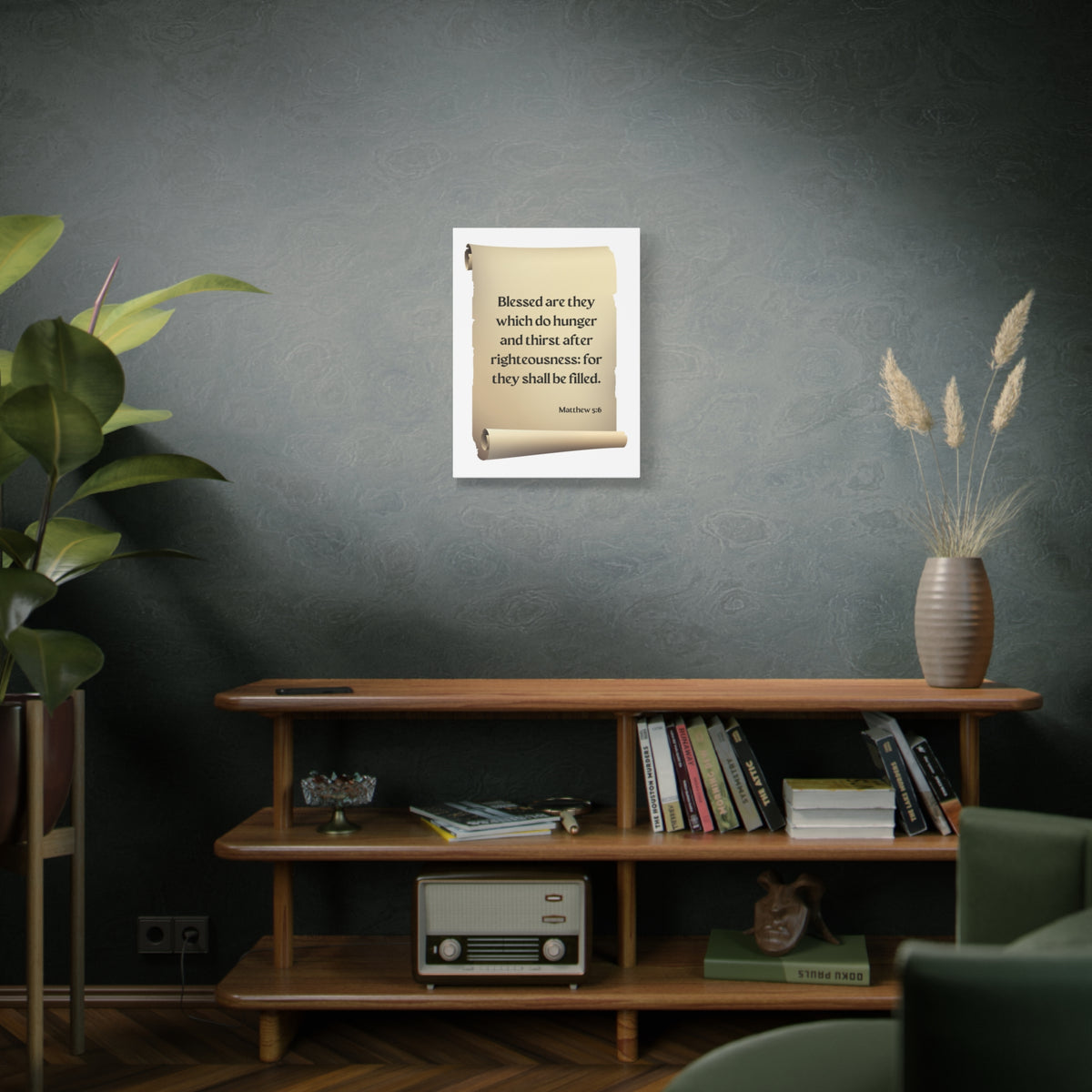 Scripture Walls Righteousness Matthew 5:6 Scroll Bible Verse Canvas Christian Wall Art Ready to Hang-Express Your Love Gifts
