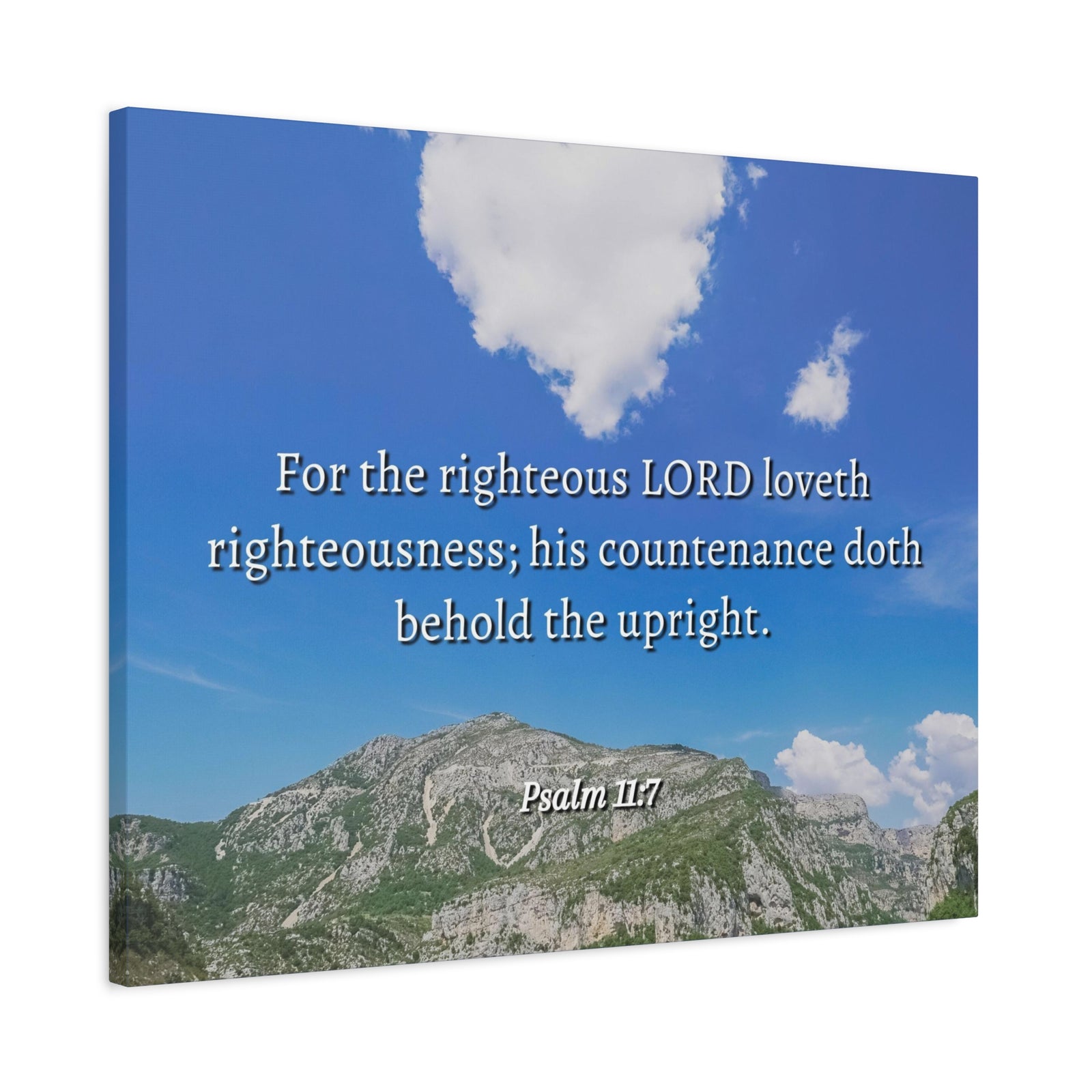 Scripture Canvas Lord Loves Righteousness Psalm 11:7 Christian Wall Art Bible Verse Print Ready to Hang-Express Your Love Gifts