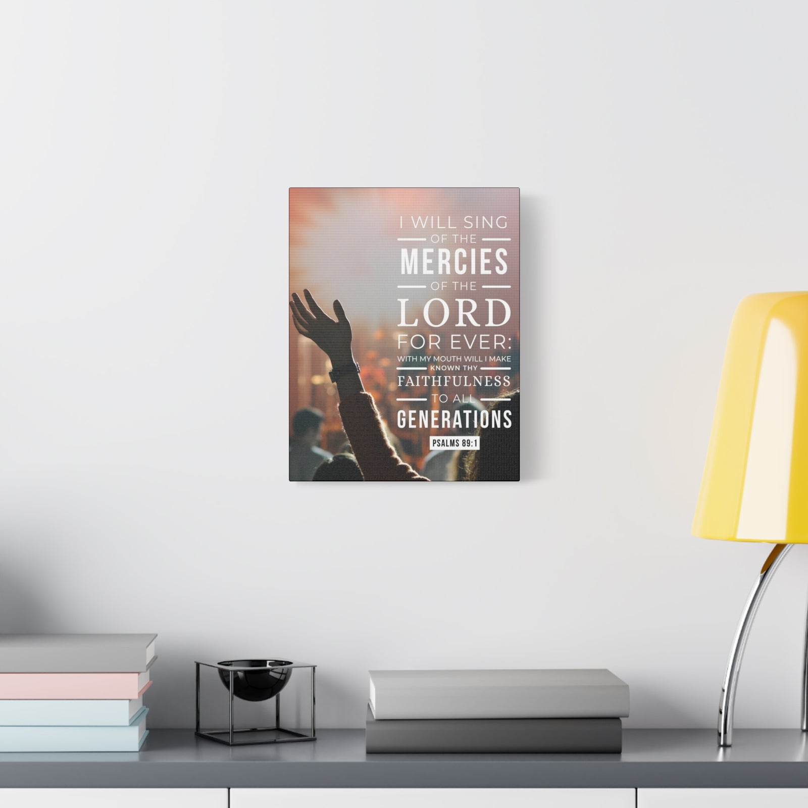 Scripture Canvas Faithfulness To All Psalm 89:1 Christian Wall Art Bible Verse Print Ready to Hang-Express Your Love Gifts
