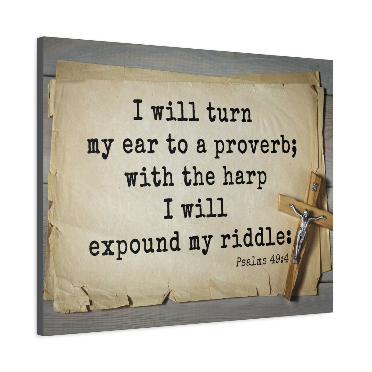 Scripture Walls To A Proverb Psalms 49:4 Bible Verse Canvas Christian Wall Art Ready to Hang-Express Your Love Gifts