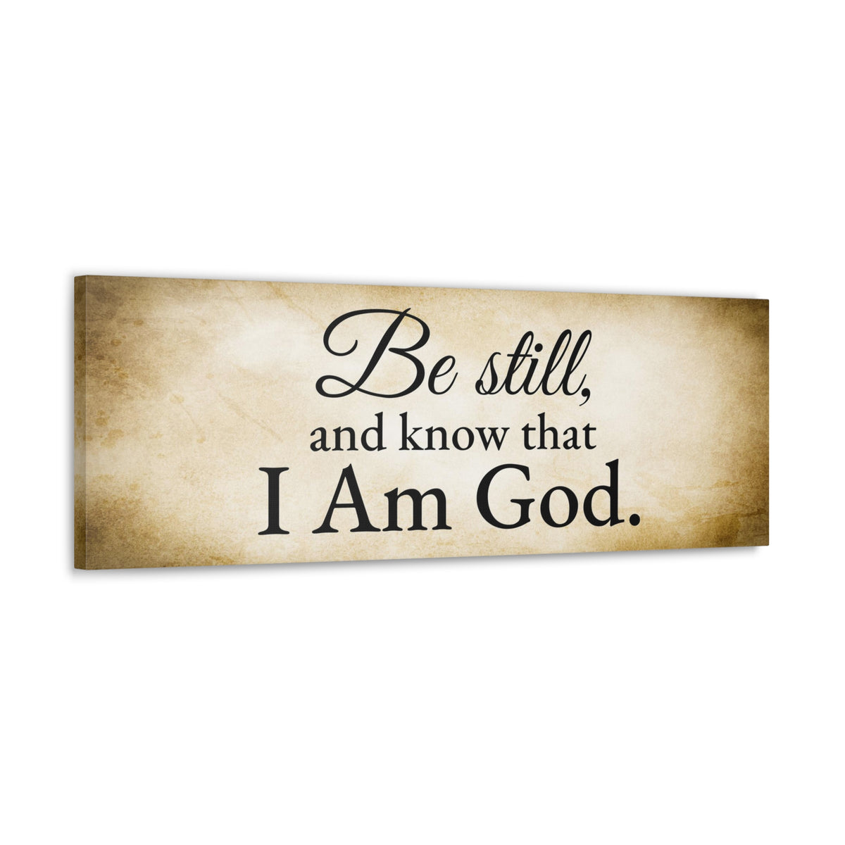 Scripture Walls Be Still Psalm 46:10 Gold Bible Verse Canvas Christian Wall Art Ready to Hang Unframed-Express Your Love Gifts