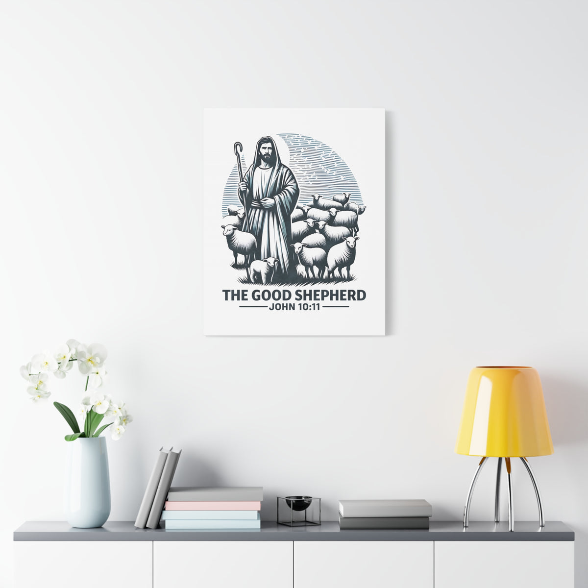 Scripture Walls John 10:11 The Good Shepherd Bible Verse Canvas Christian Wall Art Ready to Hang Unframed-Express Your Love Gifts