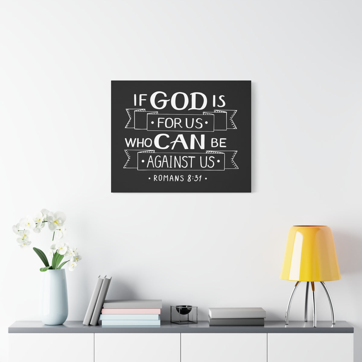 Scripture Canvas God For Us Matthew 6:33 Christian Wall Art Bible Verse Print Ready to Hang-Express Your Love Gifts