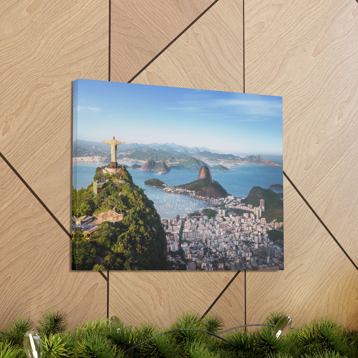 Rio de Janeiro Daytime Skyline Canvas Artwork High-Quality Breathtaking Stunning Cityscape for Home Decor Ready to Hang-Express Your Love Gifts