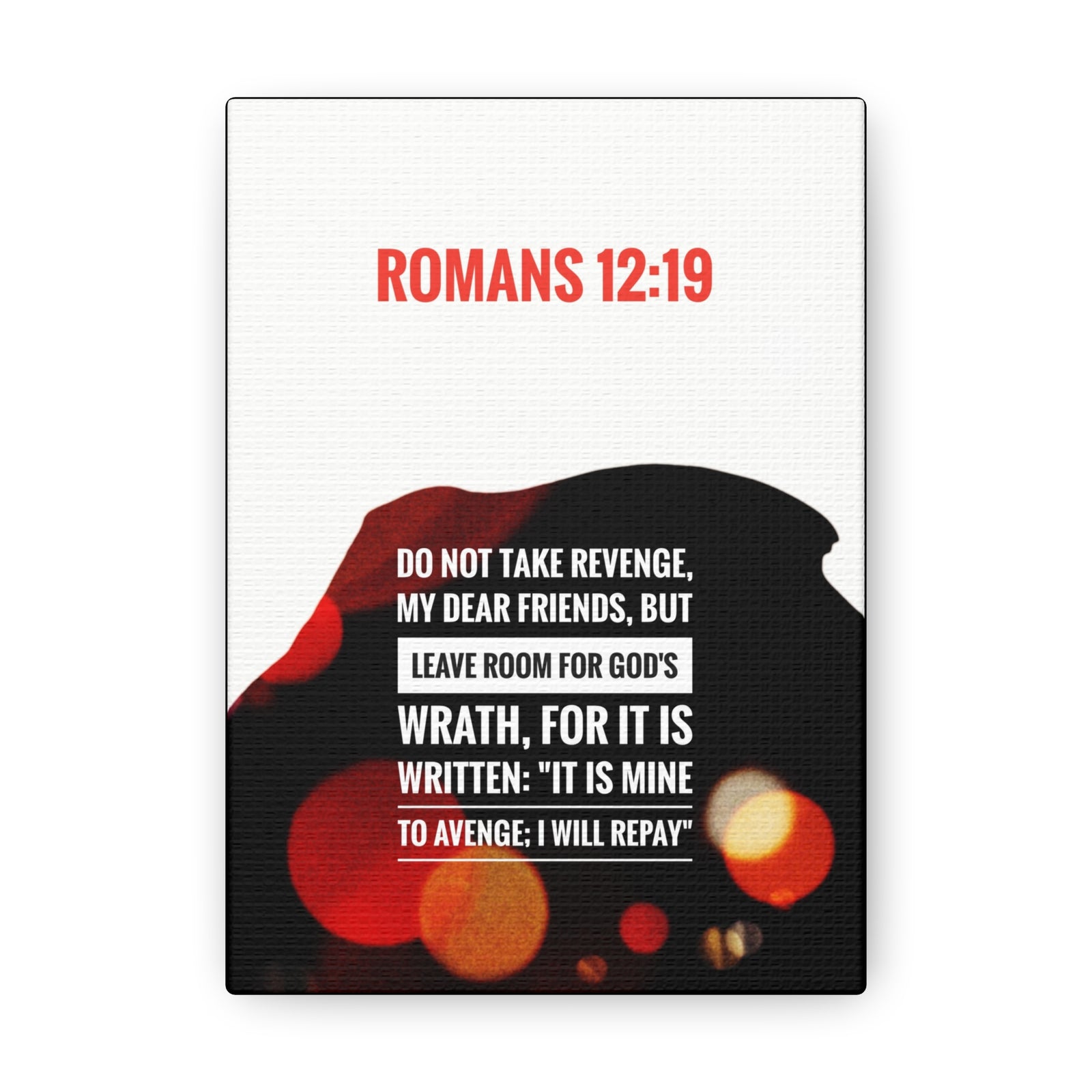 Scripture Canvas Leave Room For God's Wrath Romans 12:19 Christian Wall Art Bible Verse Print Ready to Hang-Express Your Love Gifts