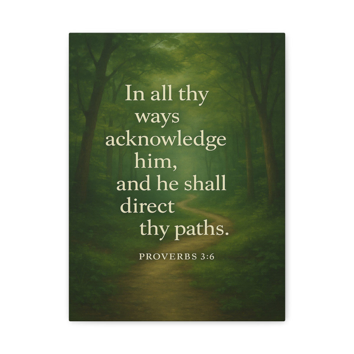 Bible Verse Canvas Proverbs 3:6 Christian Home Décor Wall Art Scripture Ready to Hang Faith Print-Express Your Love Gifts
