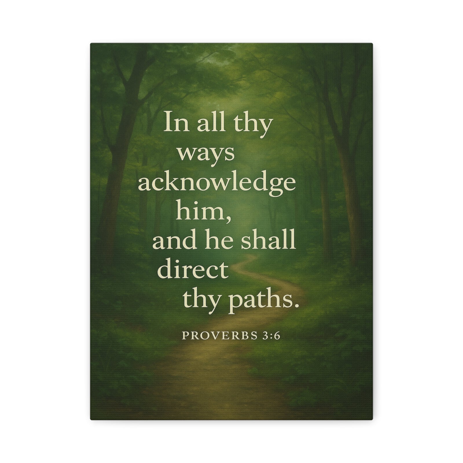 Bible Verse Canvas Proverbs 3:6 Christian Home Décor Wall Art Scripture Ready to Hang Faith Print-Express Your Love Gifts