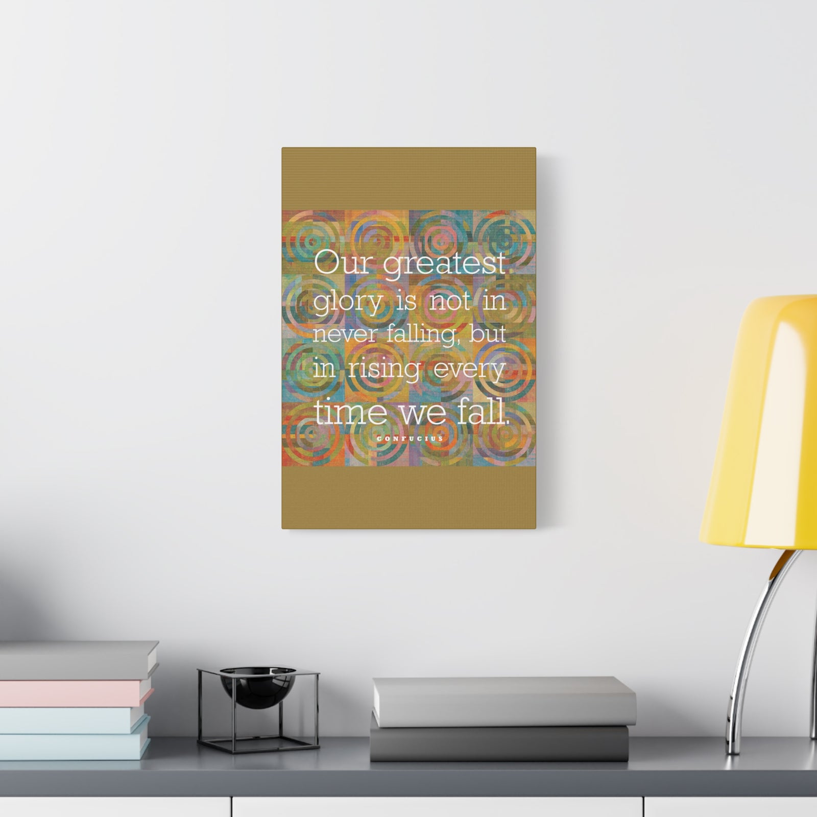 Inspirational Wall Art Rising Every Time We Fall Motivation Wall Decor for Home Office Gym Inspiring Success Quote Print Ready to Hang-Express Your Love Gifts