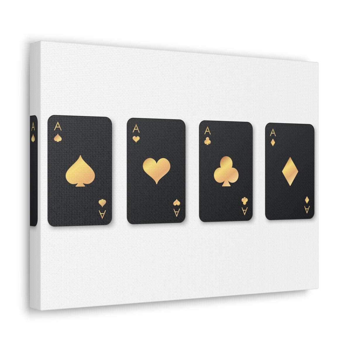 Four Black Aces Card Suits Playing Card Canvas Wall Art for Home Decor Ready-to-Hang-Express Your Love Gifts