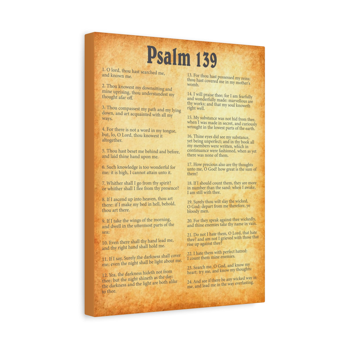 Scripture Walls Psalm 139 Gold Bible Chapter Canvas Christian Wall Art Ready to Hang Unframed-Express Your Love Gifts