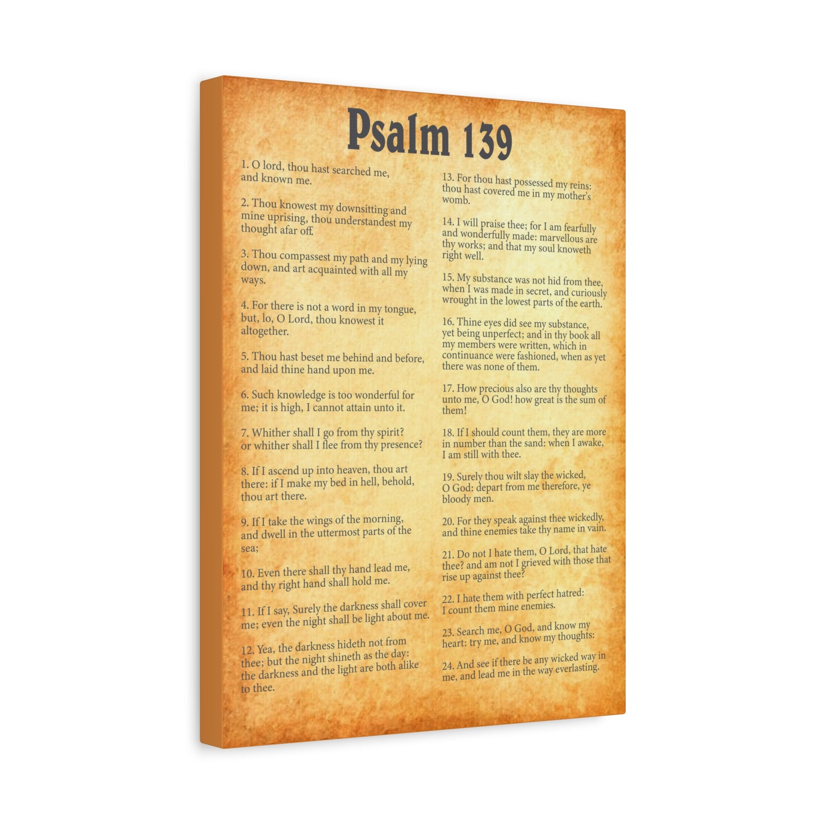Scripture Walls Psalm 139 Gold Bible Chapter Canvas Christian Wall Art Ready to Hang Unframed-Express Your Love Gifts
