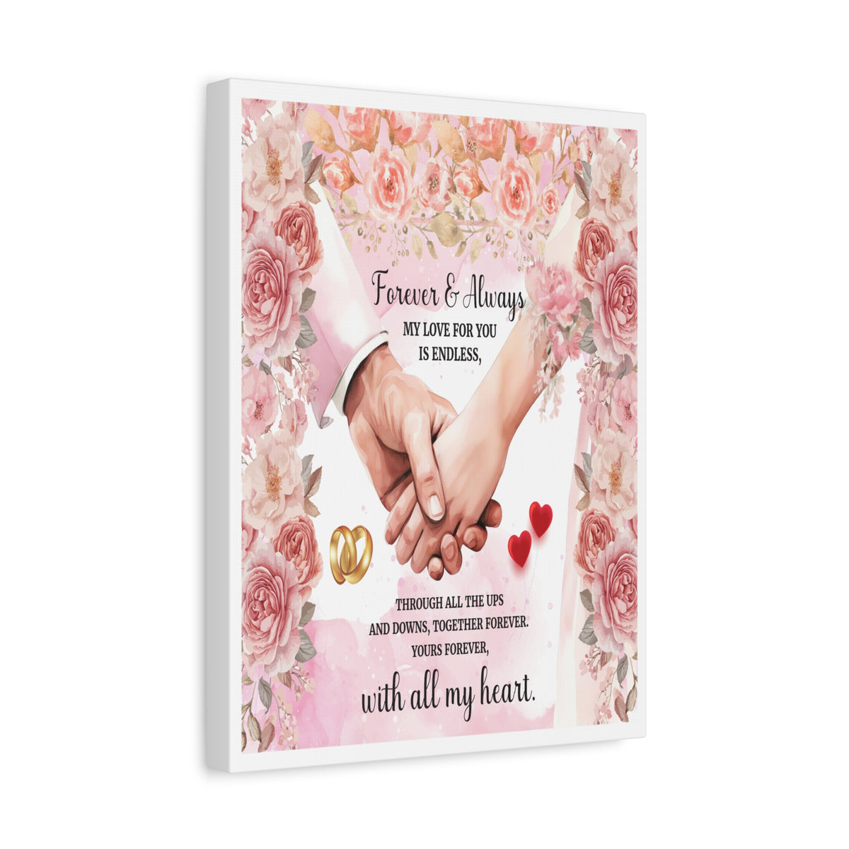 To My Wife Forever & Always Floral Canvas Wall Art – Romantic Wedding & Anniversary Gift-Express Your Love Gifts
