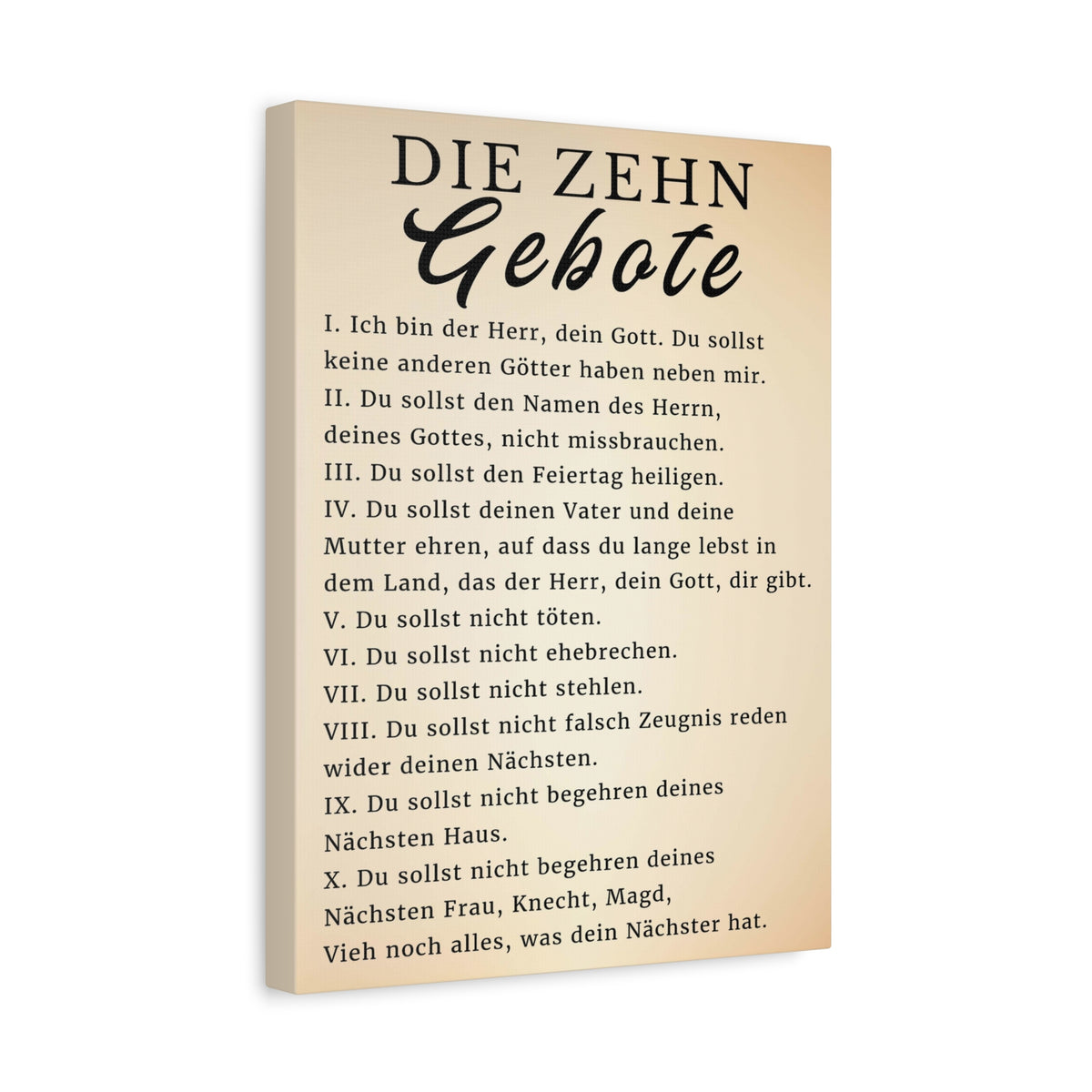 Scripture Walls Die Zehn Gebote 10 Commandments German Bible Verse Canvas Christian Wall Art Ready to Hang Unframed-Express Your Love Gifts
