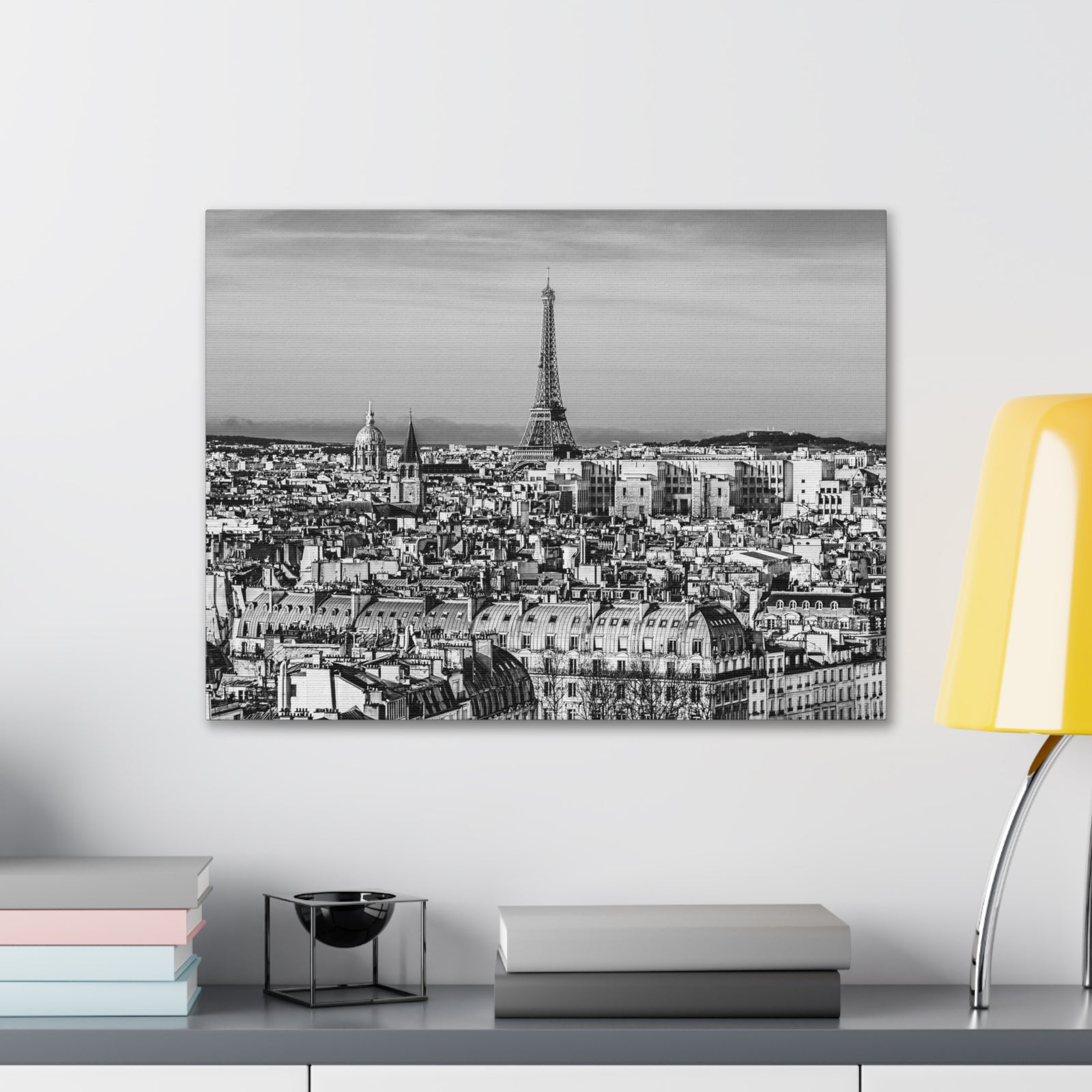 Paris Black And White Skyline Canvas Artwork High-Quality Breathtaking Stunning Cityscape for Home Decor Ready to Hang-Express Your Love Gifts