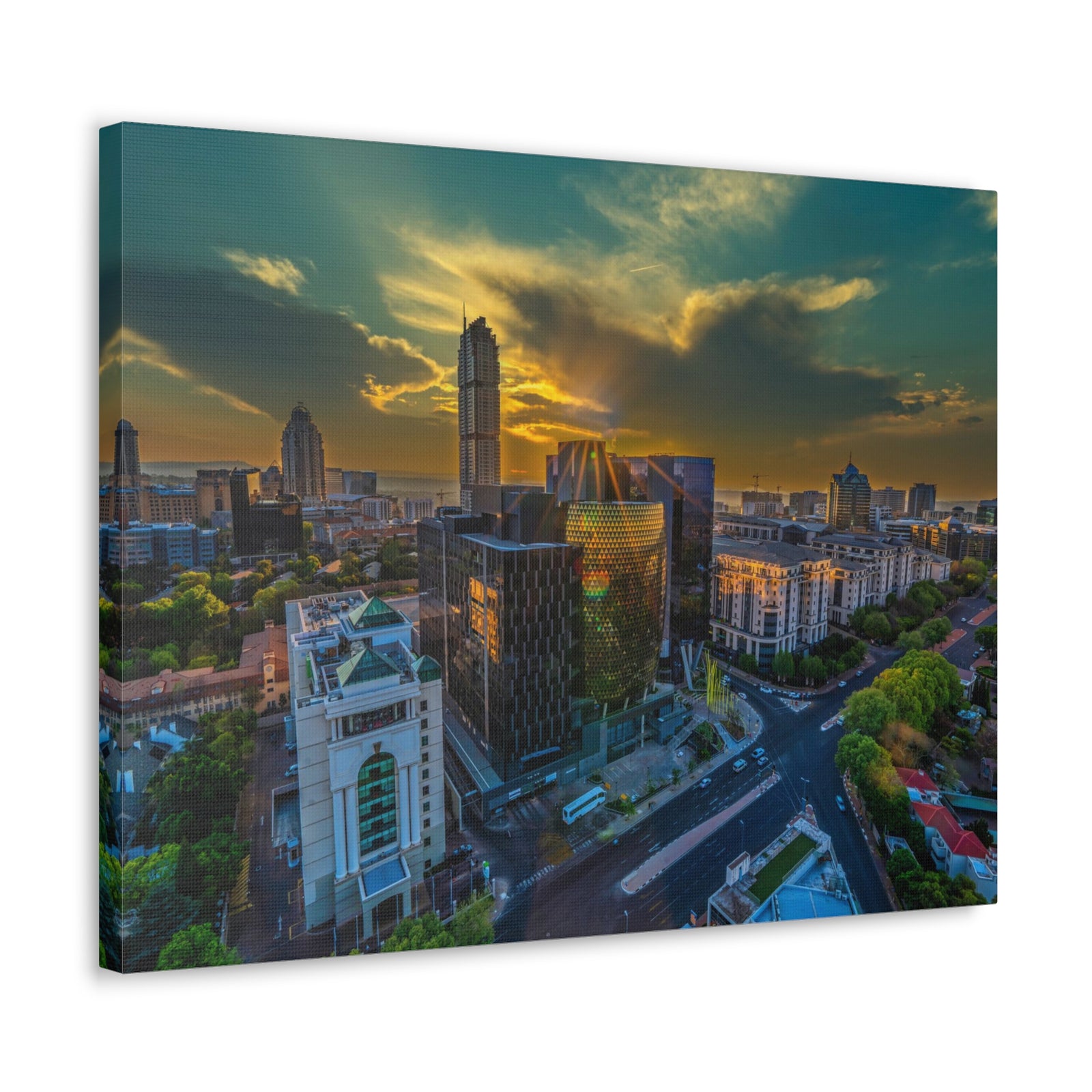 Johannesburg Daytime Skyline Canvas Artwork High-Quality Breathtaking Stunning Cityscape for Home Decor Ready to Hang-Express Your Love Gifts