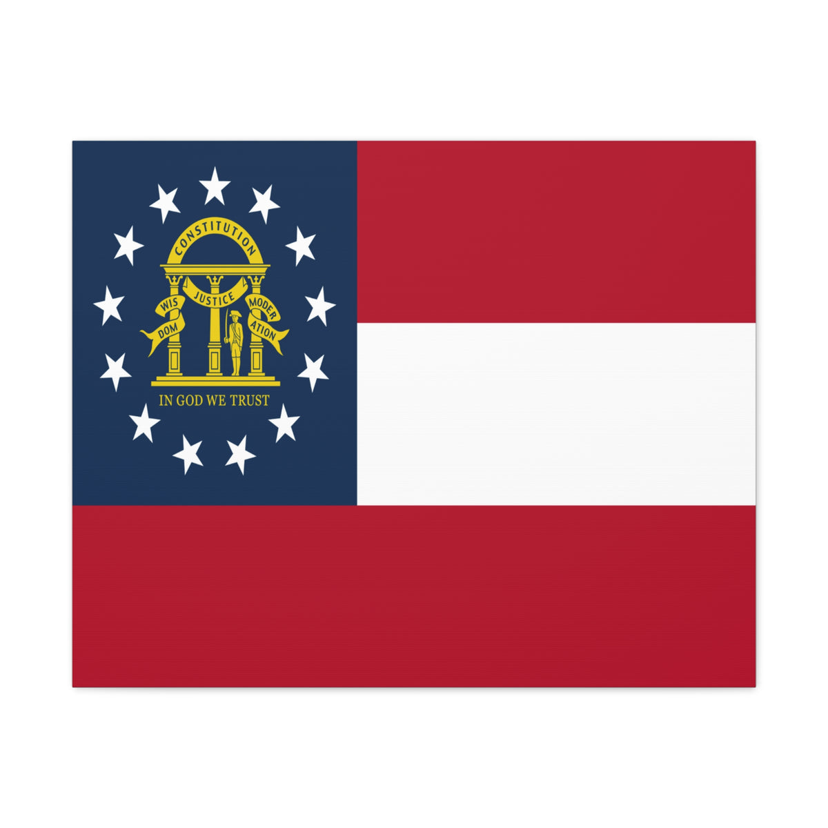 Georgia State Flag Canvas Vibrant Wall Art Unframed Home Decor-Express Your Love Gifts