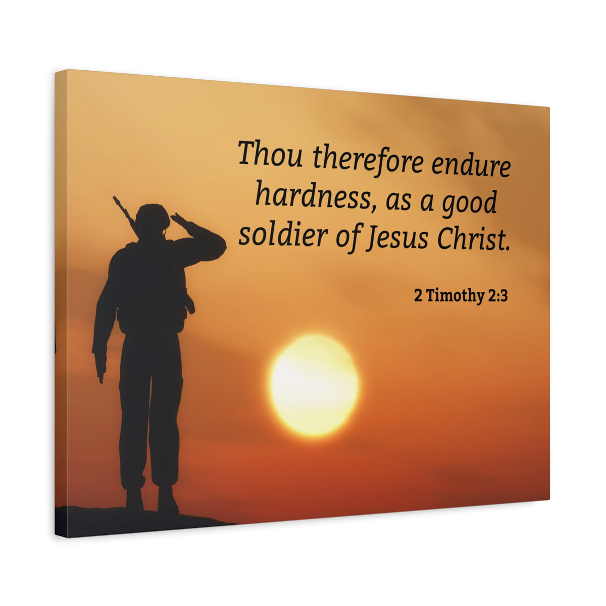 Scripture Walls Good Soldier 2 Timothy 2:3 Bible Verse Canvas Christian Wall Art Ready to Hang-Express Your Love Gifts