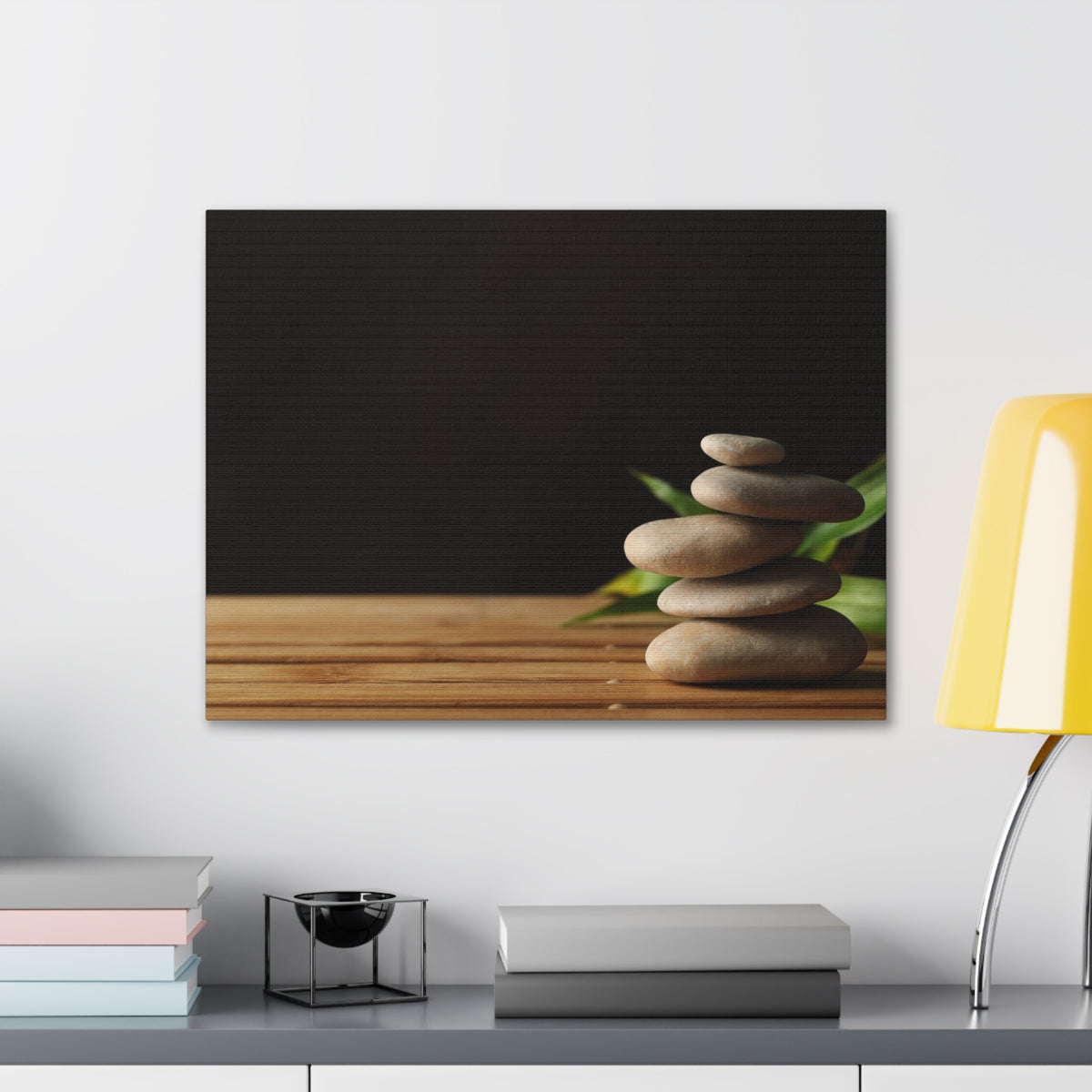 Stones Bamboo Background Forest Floral Nature Photography Canvas Wall Art for Home Decor Ready-to-Hang-Express Your Love Gifts