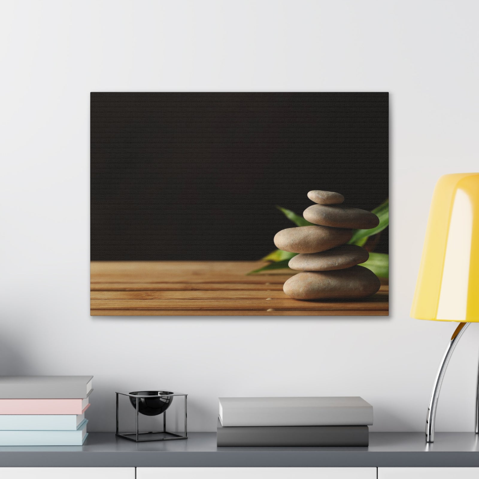 Stones Bamboo Background Forest Floral Nature Photography Canvas Wall Art for Home Decor Ready-to-Hang-Express Your Love Gifts