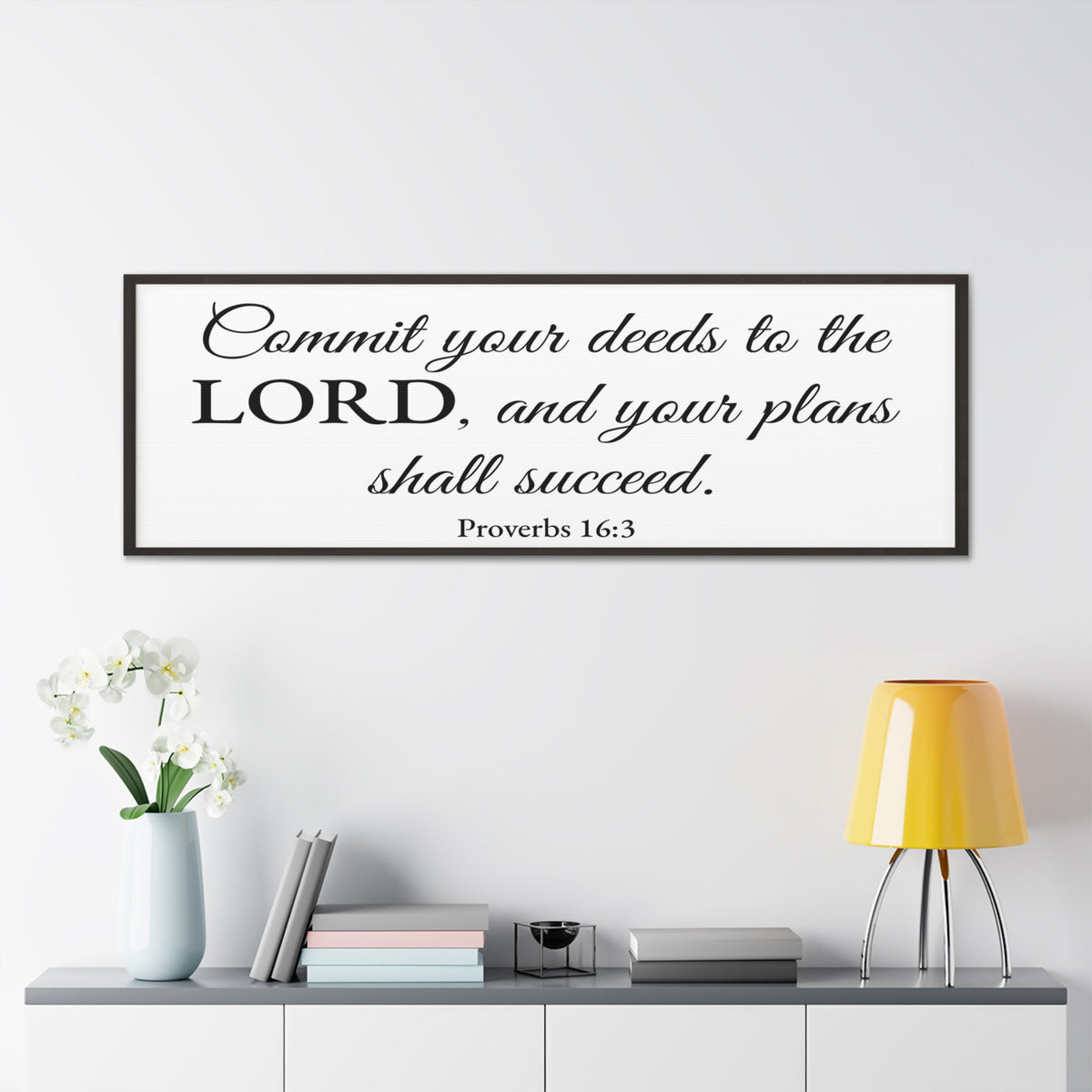 Scripture Walls Proverbs 16:3 White Bible Verse Canvas Christian Wall Art Ready to Hang Unframed-Express Your Love Gifts