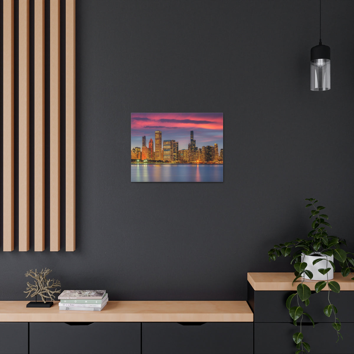 Las Vegas Night Skyline Canvas Artwork High-Quality Breathtaking Stunning Cityscape for Home Decor Ready to Hang-Express Your Love Gifts