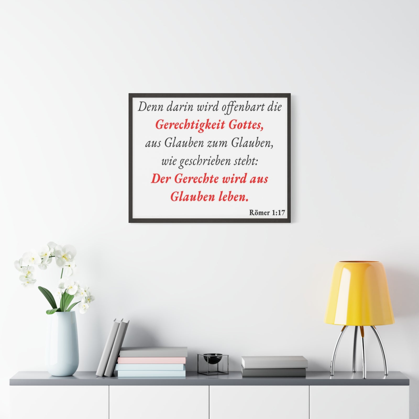 Scripture Walls Römer 1:17 Romans 1:17 Live By Faith German White Bible Verse Canvas Christian Wall Art Ready to Hang Unframed-Express Your Love Gifts