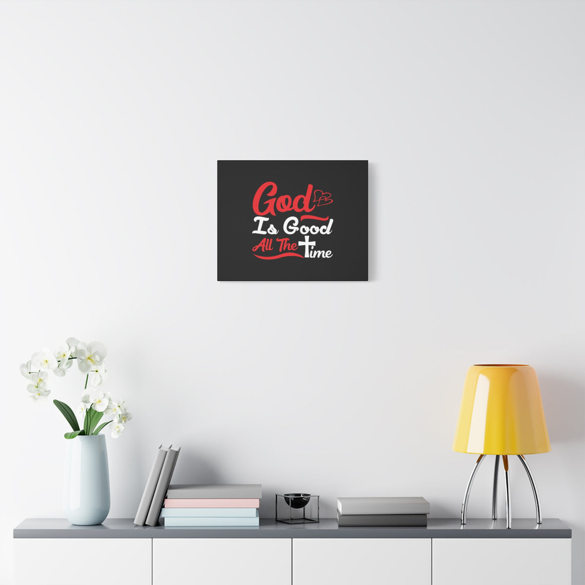 Scripture Canvas God Is Good All The Time Psalm 100:5 Christian Wall Art Bible Verse Print Ready to Hang-Express Your Love Gifts