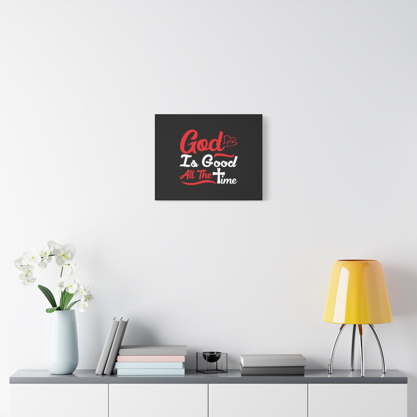 Scripture Canvas God Is Good All The Time Psalm 100:5 Christian Wall Art Bible Verse Print Ready to Hang-Express Your Love Gifts