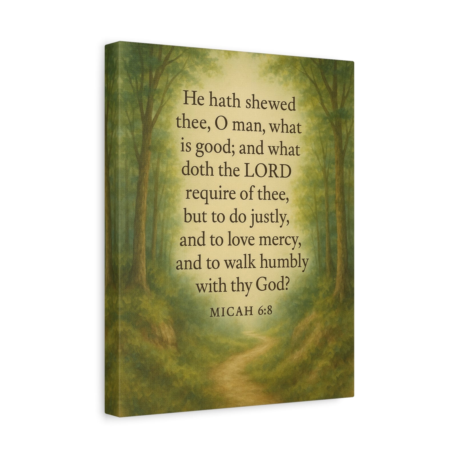 Bible Verse Canvas Micah 6:8 Christian Home Décor Wall Art Scripture Ready to Hang Faith Print-Express Your Love Gifts