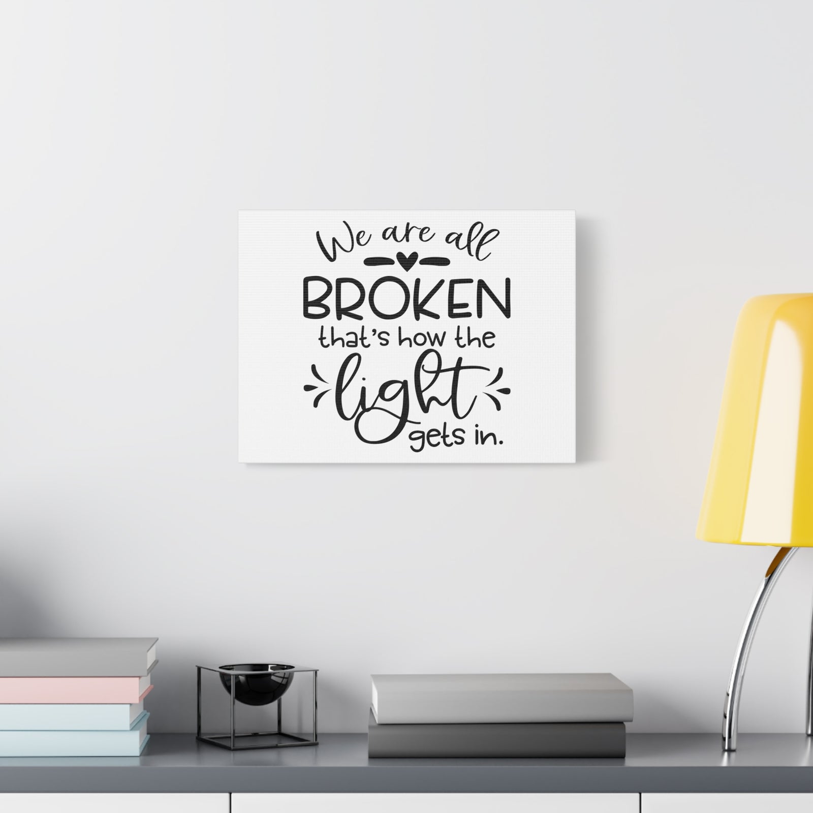 Scripture Canvas How The Light Gets In Psalm 51:17 Christian Wall Art Bible Verse Print Ready to Hang-Express Your Love Gifts