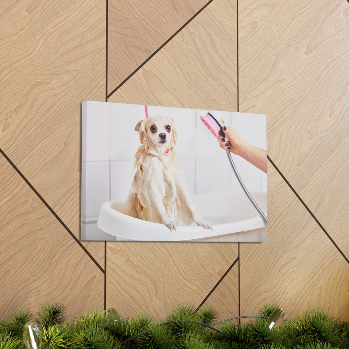 Cute Maltese Bath Canvas Wall Art for Home Decor Ready-to-Hang-Express Your Love Gifts