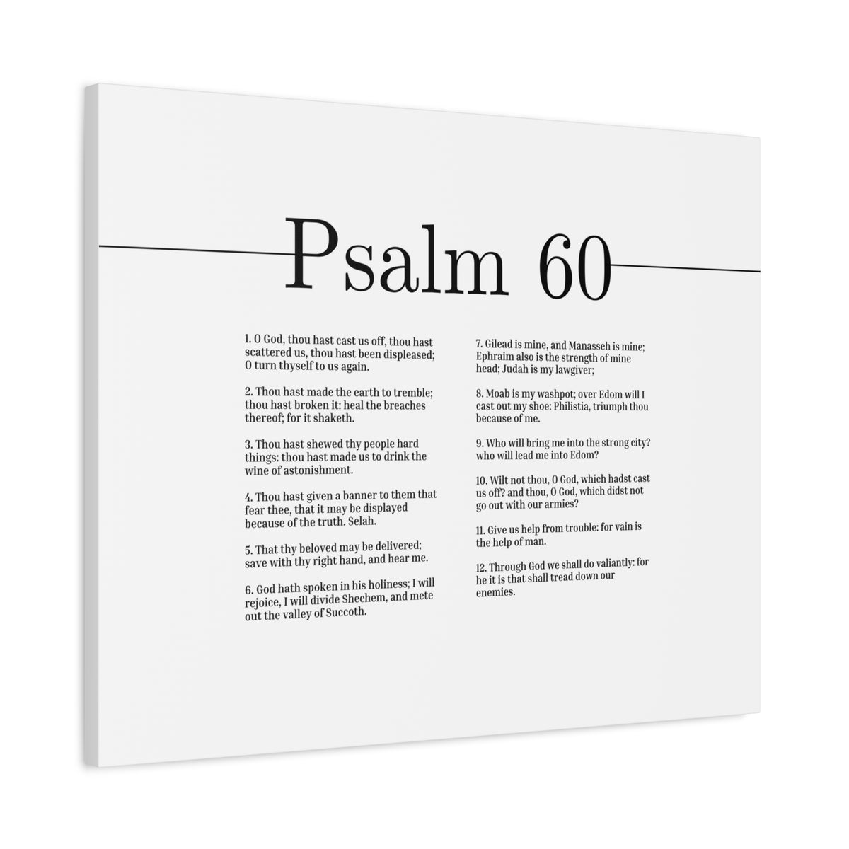 Scripture Canvas His Holiness Psalm 60 Christian Wall Art Bible Verse Print Ready to Hang-Express Your Love Gifts