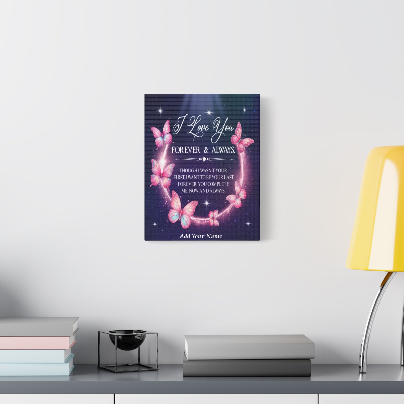 Personalized To My Wife Forever & Always Butterfly Canvas Wall Art – Romantic Gift for Eternal Love-Express Your Love Gifts