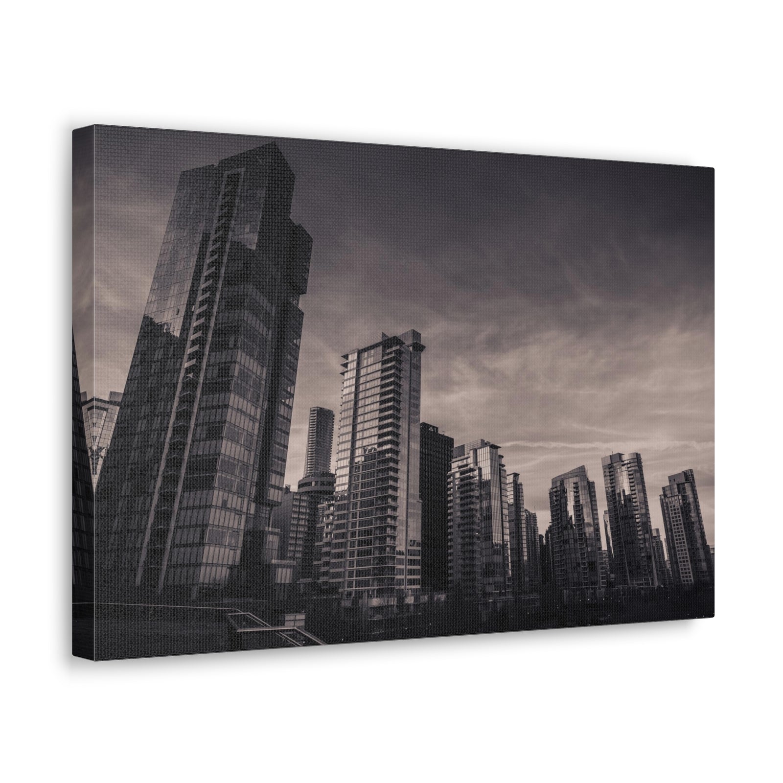 Vancouver Black And White Skyline Canvas Artwork High-Quality Breathtaking Stunning Cityscape for Home Decor Ready to Hang-Express Your Love Gifts