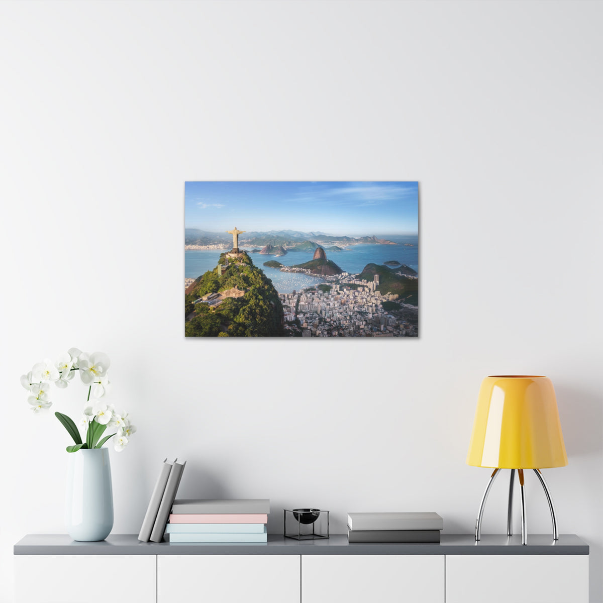 Rio de Janeiro Daytime Skyline Canvas Artwork High-Quality Breathtaking Stunning Cityscape for Home Decor Ready to Hang-Express Your Love Gifts
