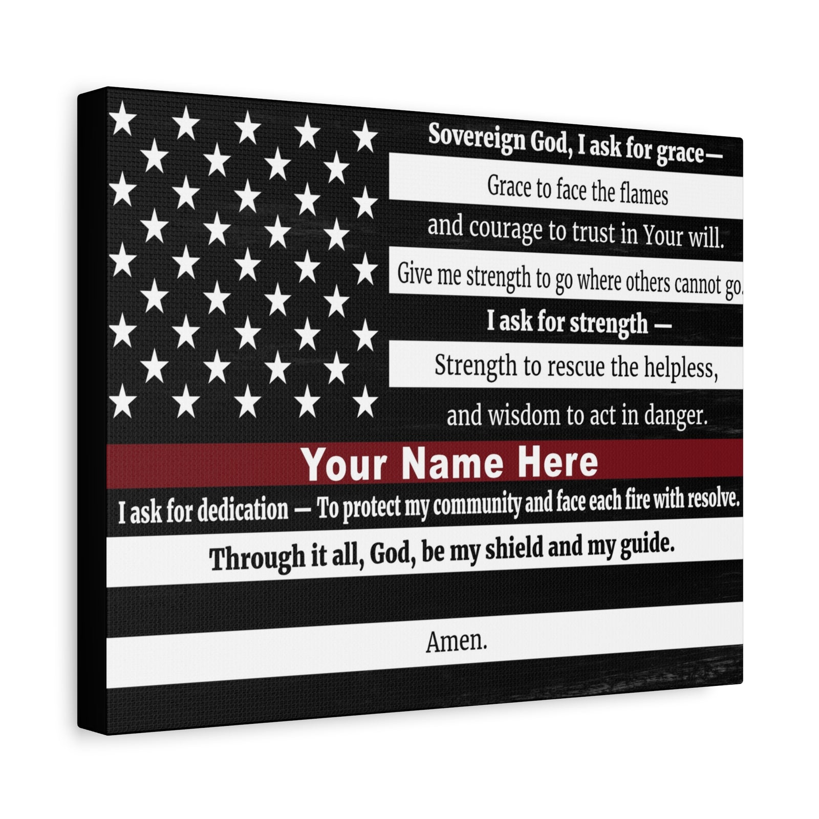 Scripture Walls Personalized Firefighter's Prayer Bible Canvas Christian Wall Art Ready to Hang Unframed-Express Your Love Gifts