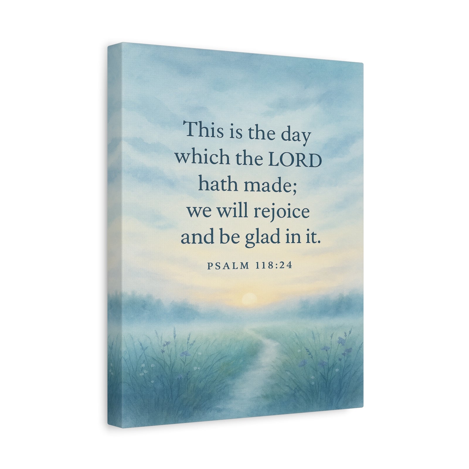 Bible Verse Canvas Psalm 118:24 Christian Home Décor Wall Art Scripture Ready to Hang Faith Print-Express Your Love Gifts