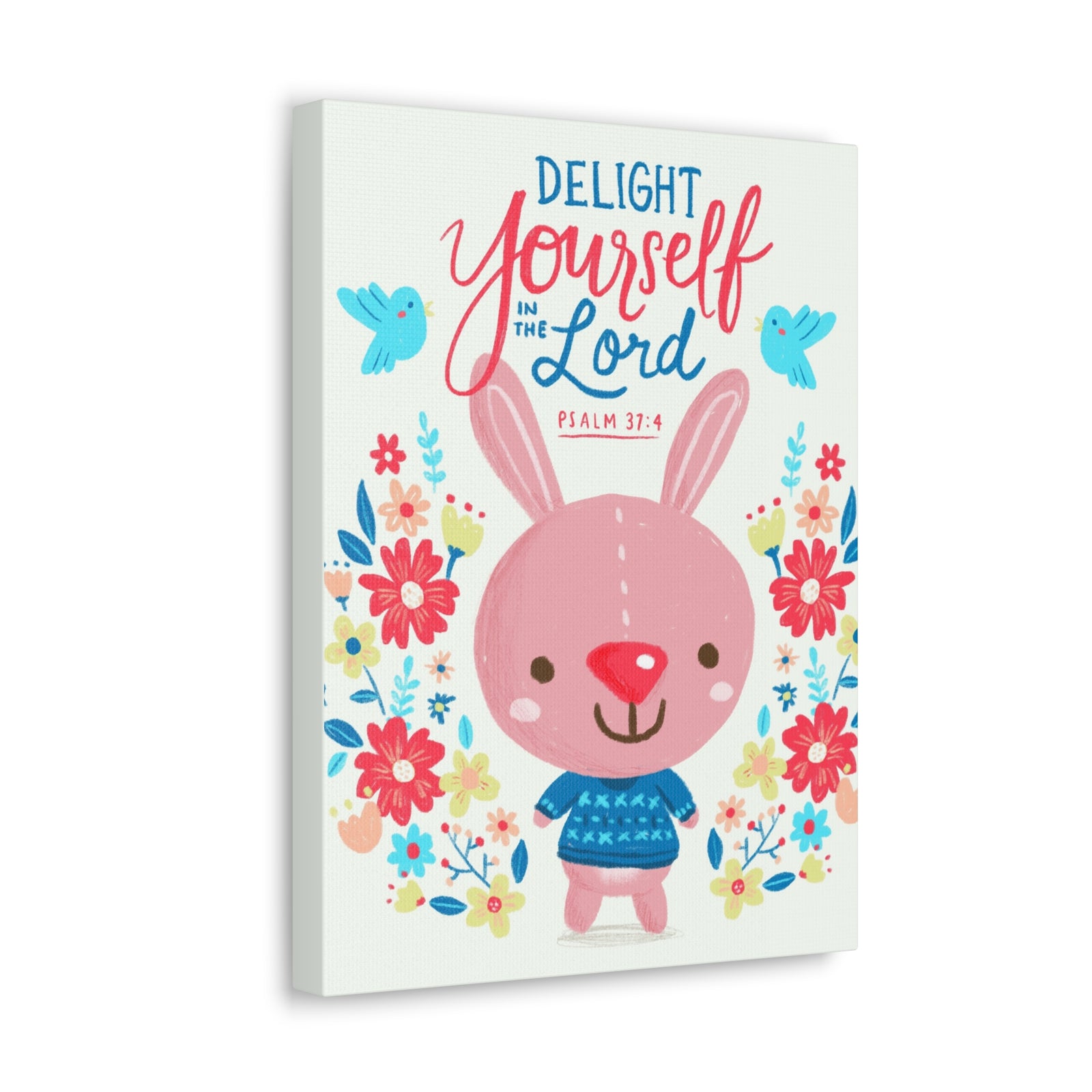 Scripture Canvas Delight Yourself Psalm 37:4 Christian Wall Art Bible Verse Print Ready to Hang-Express Your Love Gifts