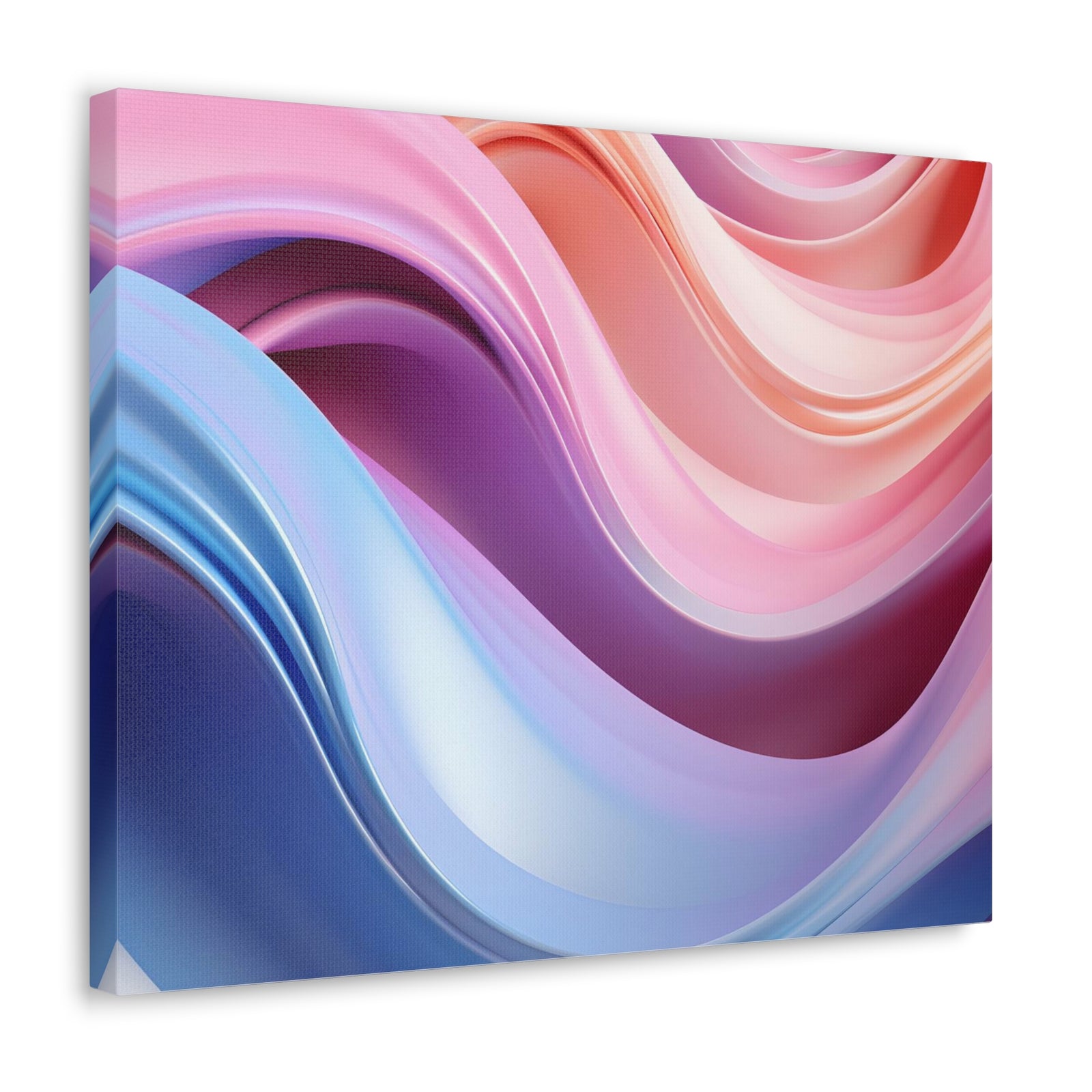 Purple And Blue Abstract Soft Pastel Waves Canvas Wall Art for Home Decor Ready-to-Hang-Express Your Love Gifts