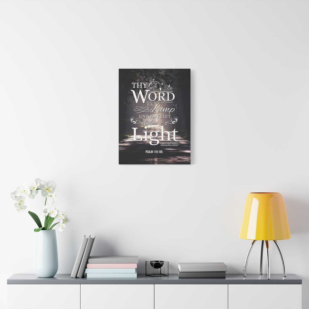 Bible Verse Canvas Thy Word is a Lamp Unto my Feet Psalm 119:105 Bible Verse Wall Art Scripture Art Faith Artwork Christian Home Decor-Express Your Love Gifts