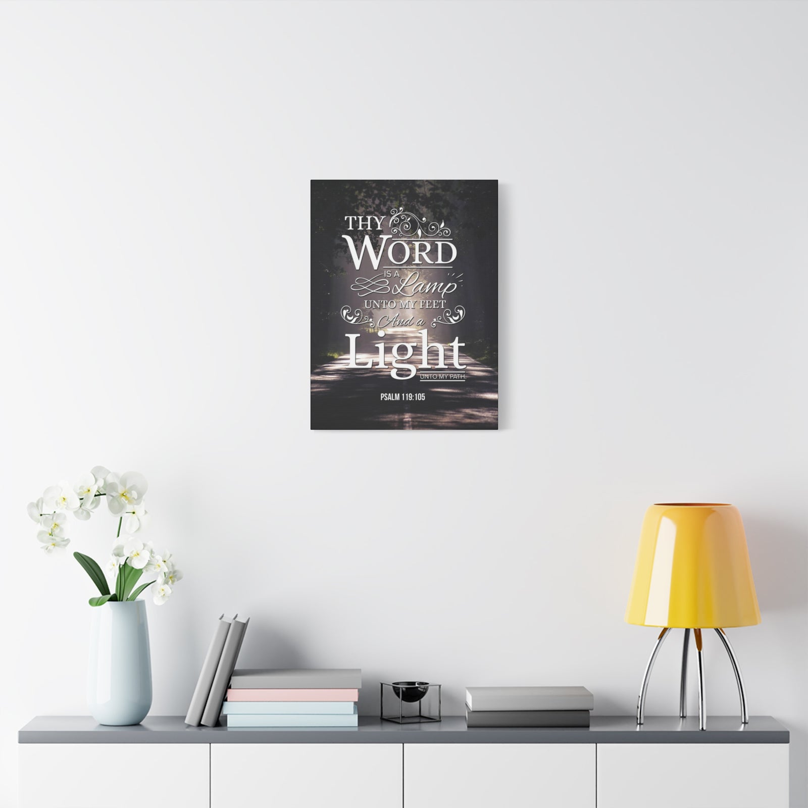 Bible Verse Canvas Thy Word is a Lamp Unto my Feet Psalm 119:105 Bible Verse Wall Art Scripture Art Faith Artwork Christian Home Decor-Express Your Love Gifts