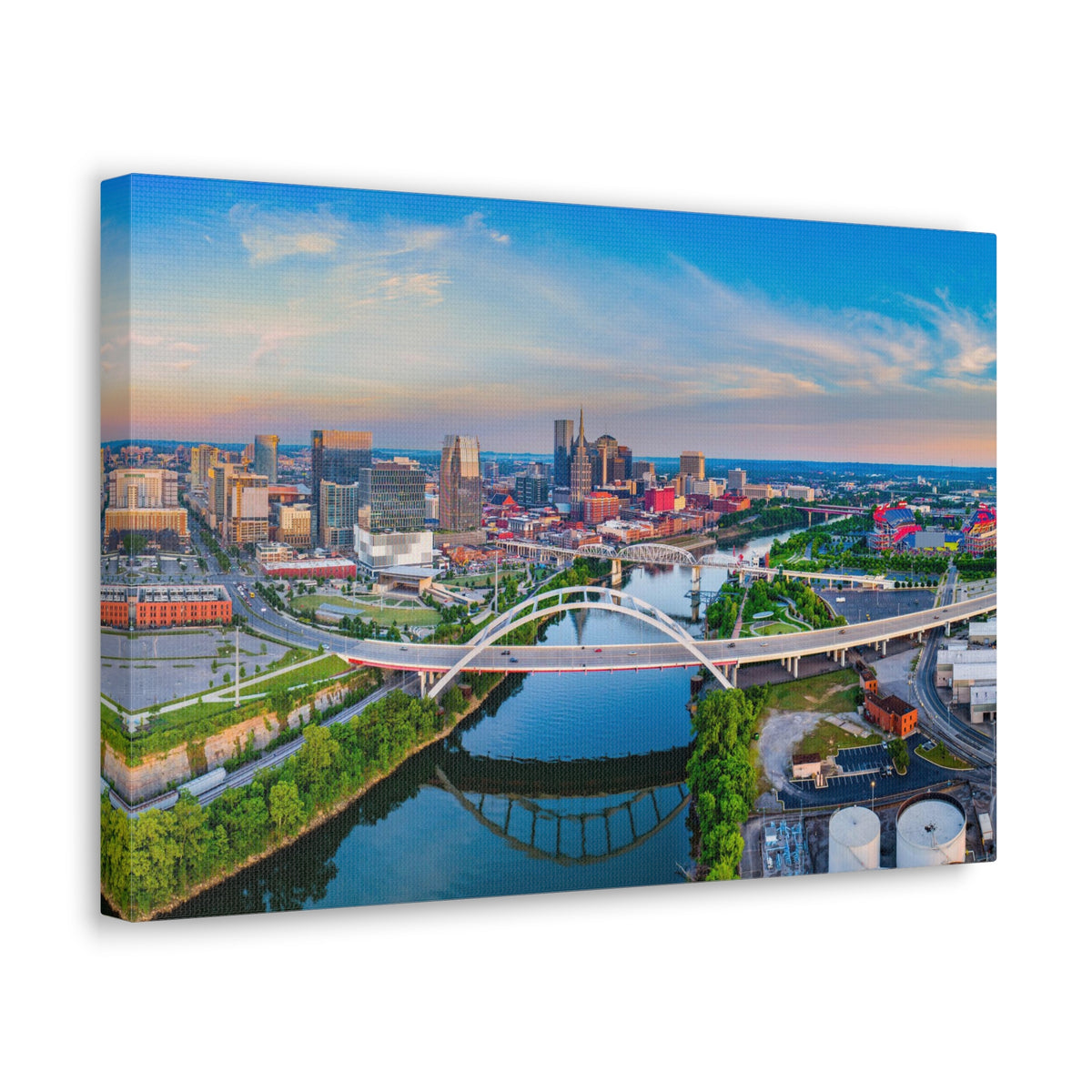 Nashville Daytime Skyline Canvas Artwork High-Quality Breathtaking Stunning Cityscape for Home Decor Ready to Hang-Express Your Love Gifts