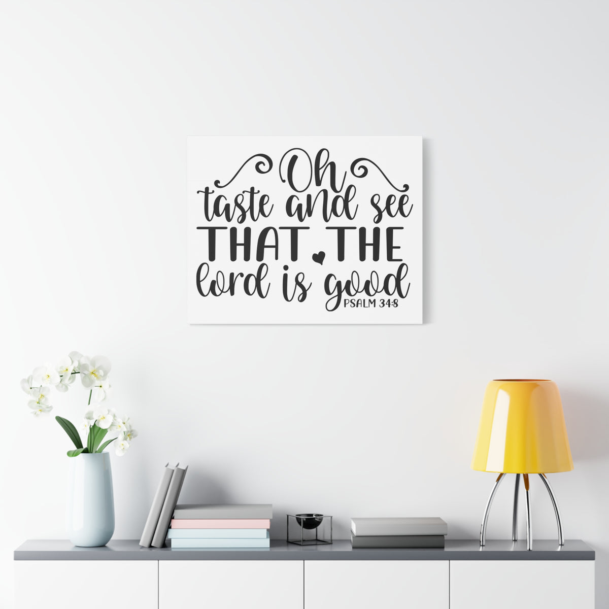 Scripture Canvas Oh Taste And See That Psalm 34:8 Christian Wall Art Bible Verse Print Ready To Hang-Express Your Love Gifts