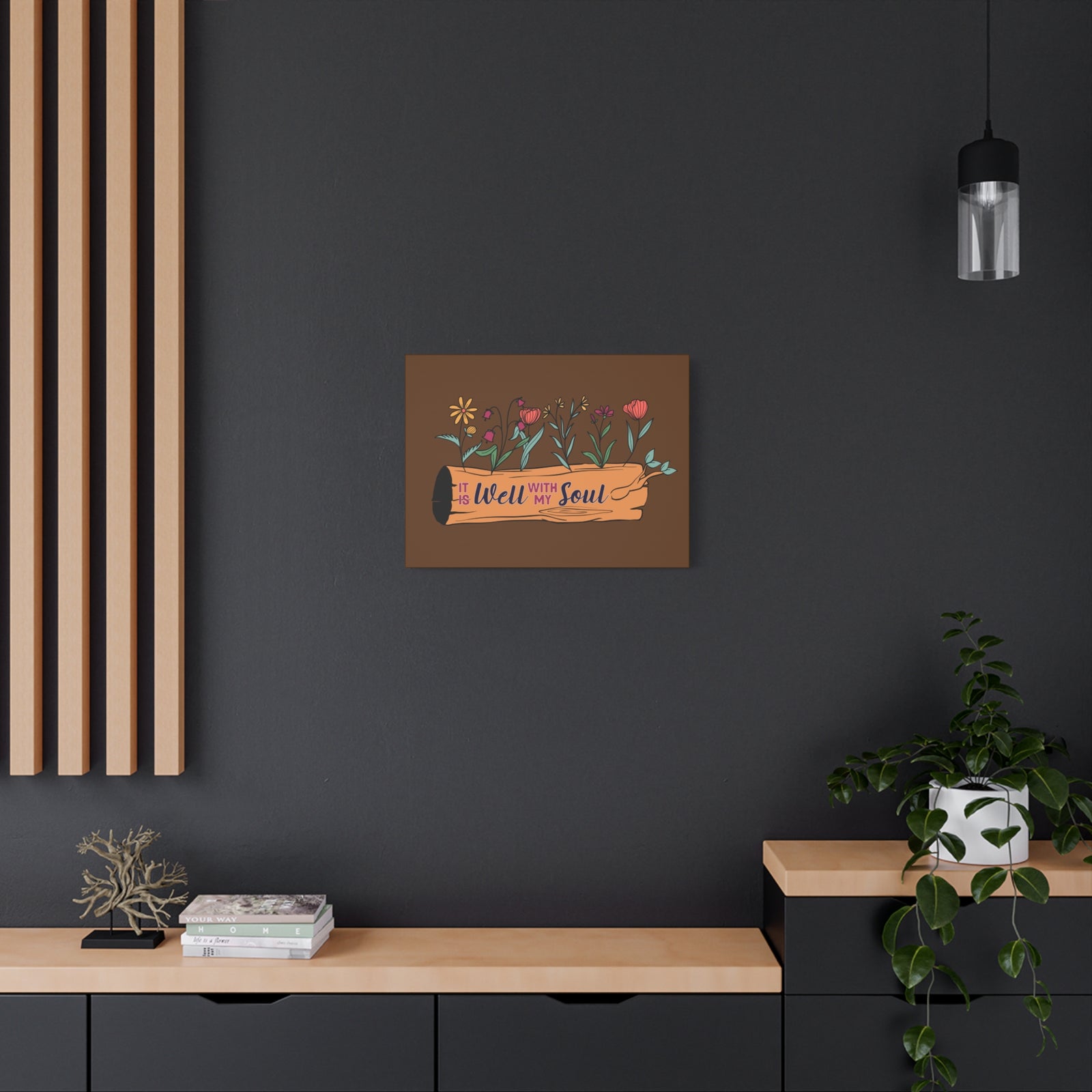 Scripture Canvas With My Soul Flower Psalm 42:7 Christian Wall Art Bible Verse Print Ready to Hang-Express Your Love Gifts