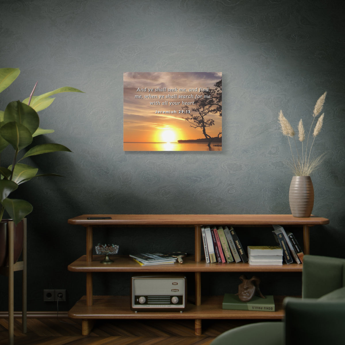 Scripture Walls All Your Heart Jeremiah 29:13 Bible Verse Canvas Christian Wall Art Ready to Hang-Express Your Love Gifts