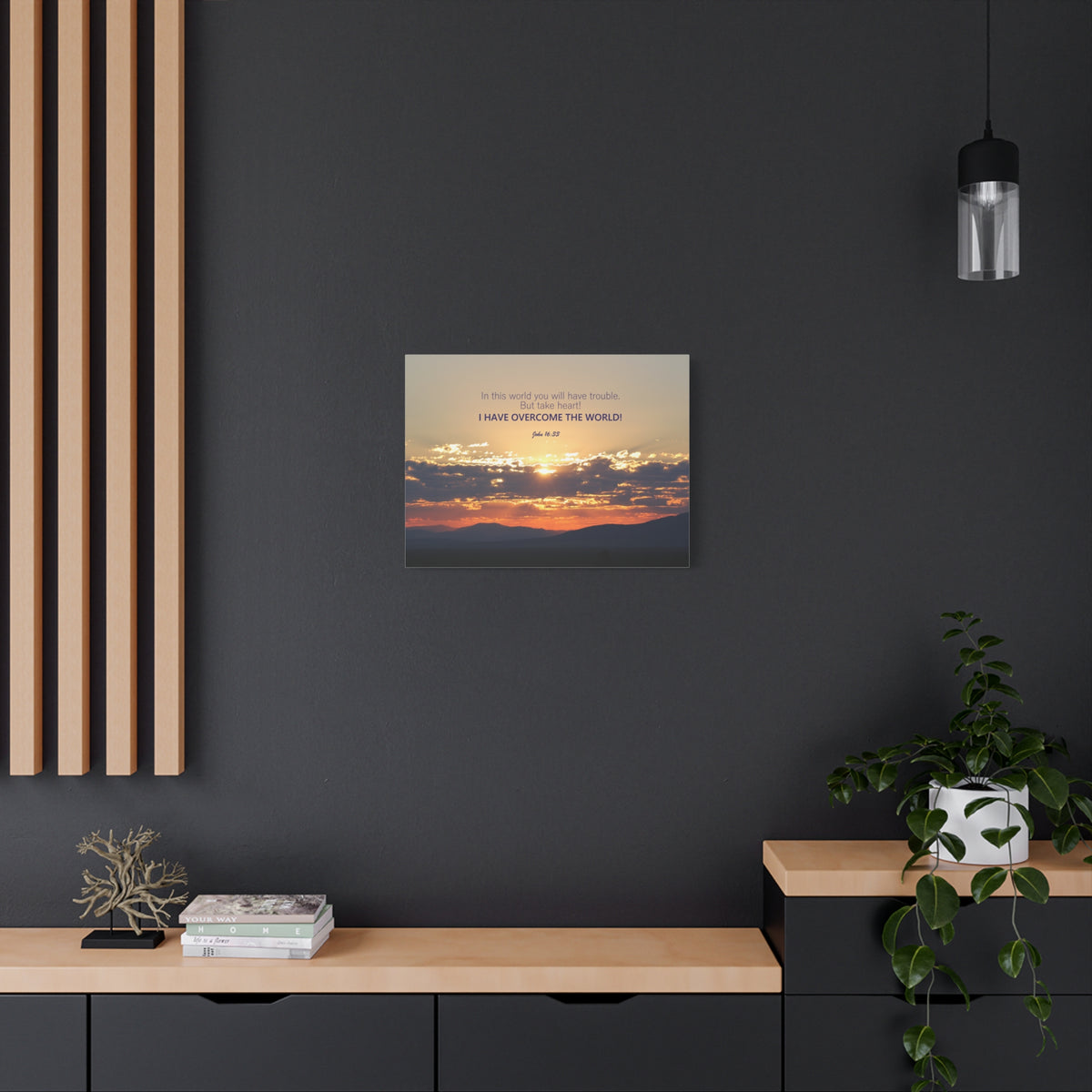 Scripture Walls Overcome The World John 16:33 Bible Verse Canvas Christian Wall Art Ready to Hang-Express Your Love Gifts