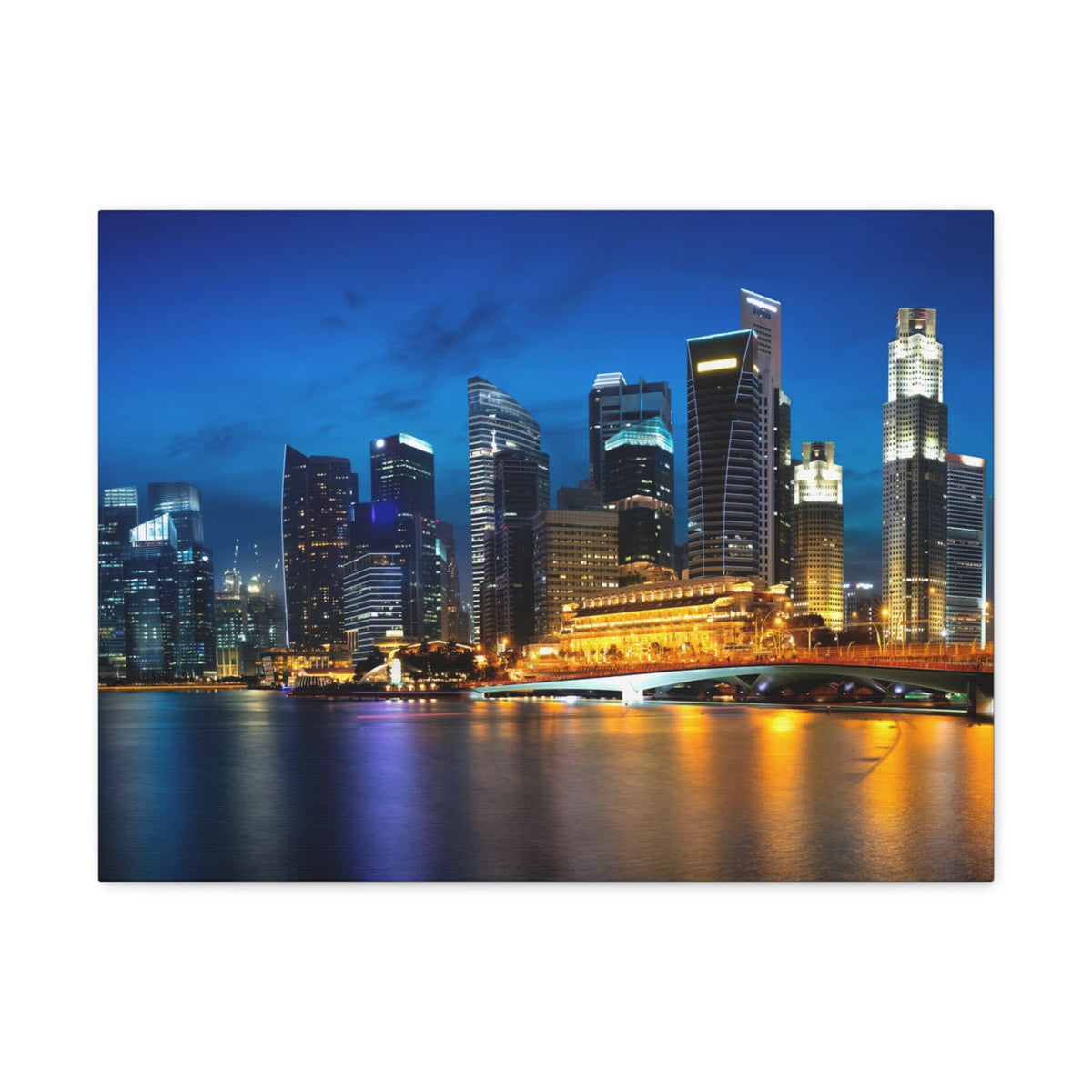 Singapore Night Skyline Canvas Artwork High-Quality Breathtaking Stunning Cityscape for Home Decor Ready to Hang-Express Your Love Gifts