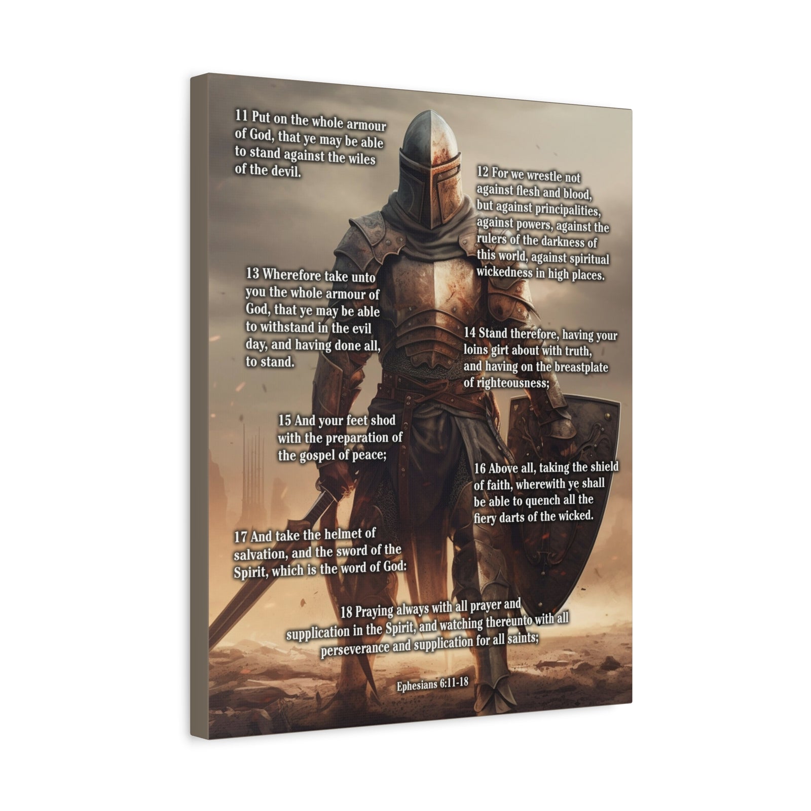Scripture Walls Armour of God Ephesians 6:11-18 Standing Warrior Christian Wall Art Print Ready to Hang Unframed-Express Your Love Gifts