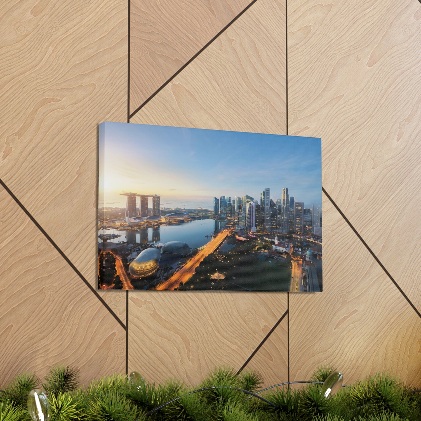 Singapore Daylight Skyline Canvas Artwork High-Quality Breathtaking Stunning Cityscape for Home Decor Ready to Hang-Express Your Love Gifts